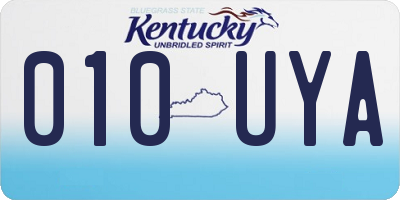 KY license plate 010UYA