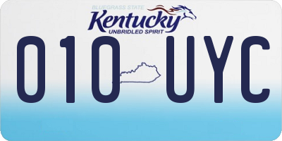 KY license plate 010UYC