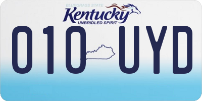 KY license plate 010UYD