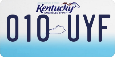 KY license plate 010UYF