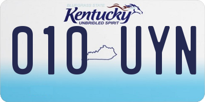 KY license plate 010UYN