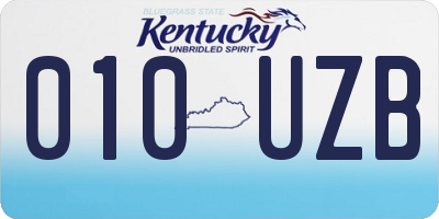 KY license plate 010UZB