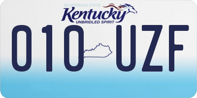 KY license plate 010UZF