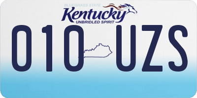 KY license plate 010UZS