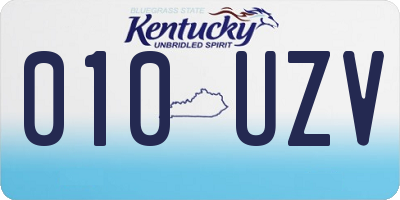 KY license plate 010UZV