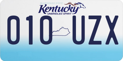 KY license plate 010UZX