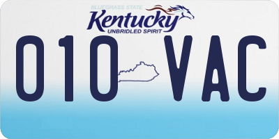 KY license plate 010VAC