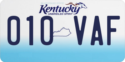 KY license plate 010VAF
