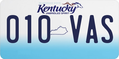 KY license plate 010VAS