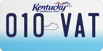KY license plate 010VAT