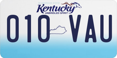 KY license plate 010VAU