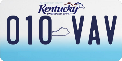 KY license plate 010VAV