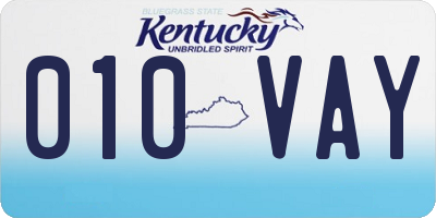 KY license plate 010VAY