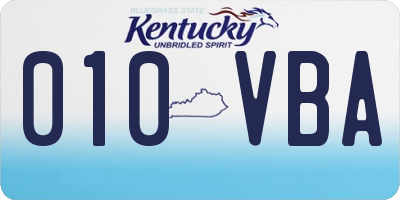 KY license plate 010VBA