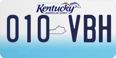 KY license plate 010VBH