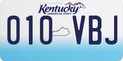 KY license plate 010VBJ