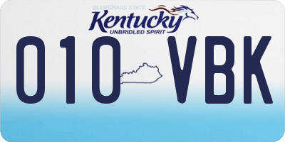 KY license plate 010VBK