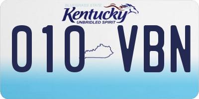 KY license plate 010VBN