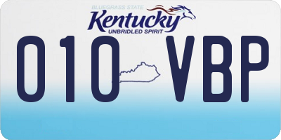 KY license plate 010VBP