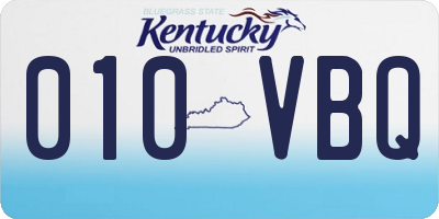 KY license plate 010VBQ