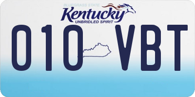 KY license plate 010VBT