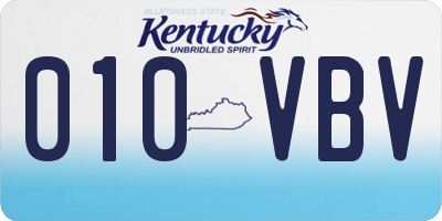 KY license plate 010VBV