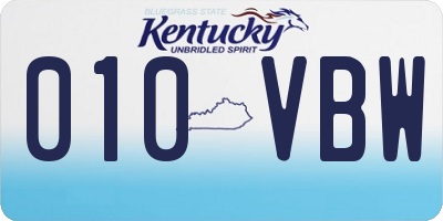 KY license plate 010VBW