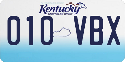 KY license plate 010VBX