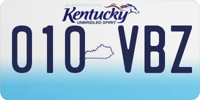 KY license plate 010VBZ