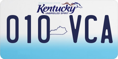 KY license plate 010VCA