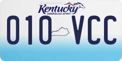 KY license plate 010VCC