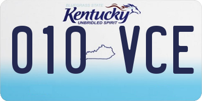 KY license plate 010VCE