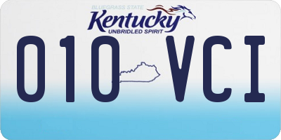 KY license plate 010VCI