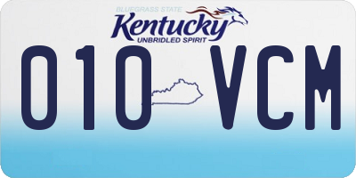 KY license plate 010VCM