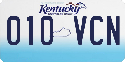 KY license plate 010VCN