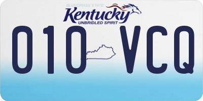 KY license plate 010VCQ