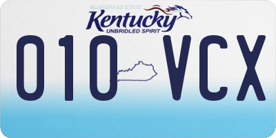 KY license plate 010VCX