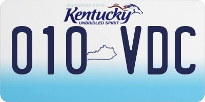 KY license plate 010VDC