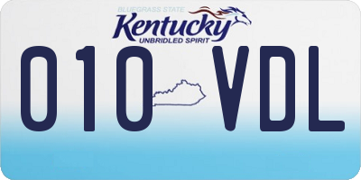 KY license plate 010VDL