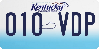 KY license plate 010VDP
