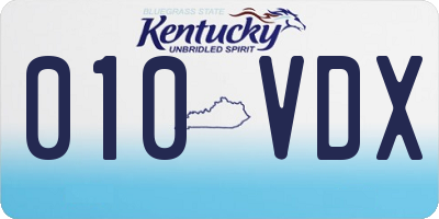 KY license plate 010VDX