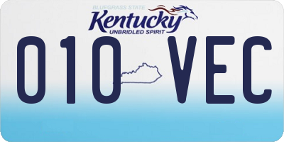 KY license plate 010VEC