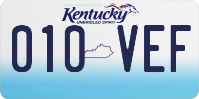 KY license plate 010VEF