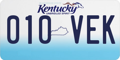 KY license plate 010VEK