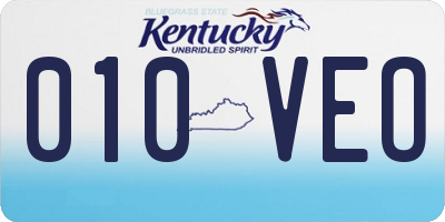 KY license plate 010VEO