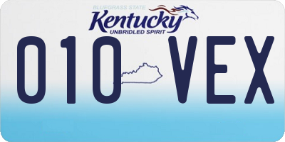 KY license plate 010VEX