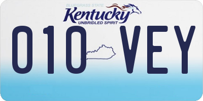 KY license plate 010VEY