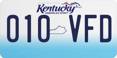 KY license plate 010VFD