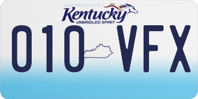 KY license plate 010VFX