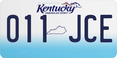 KY license plate 011JCE